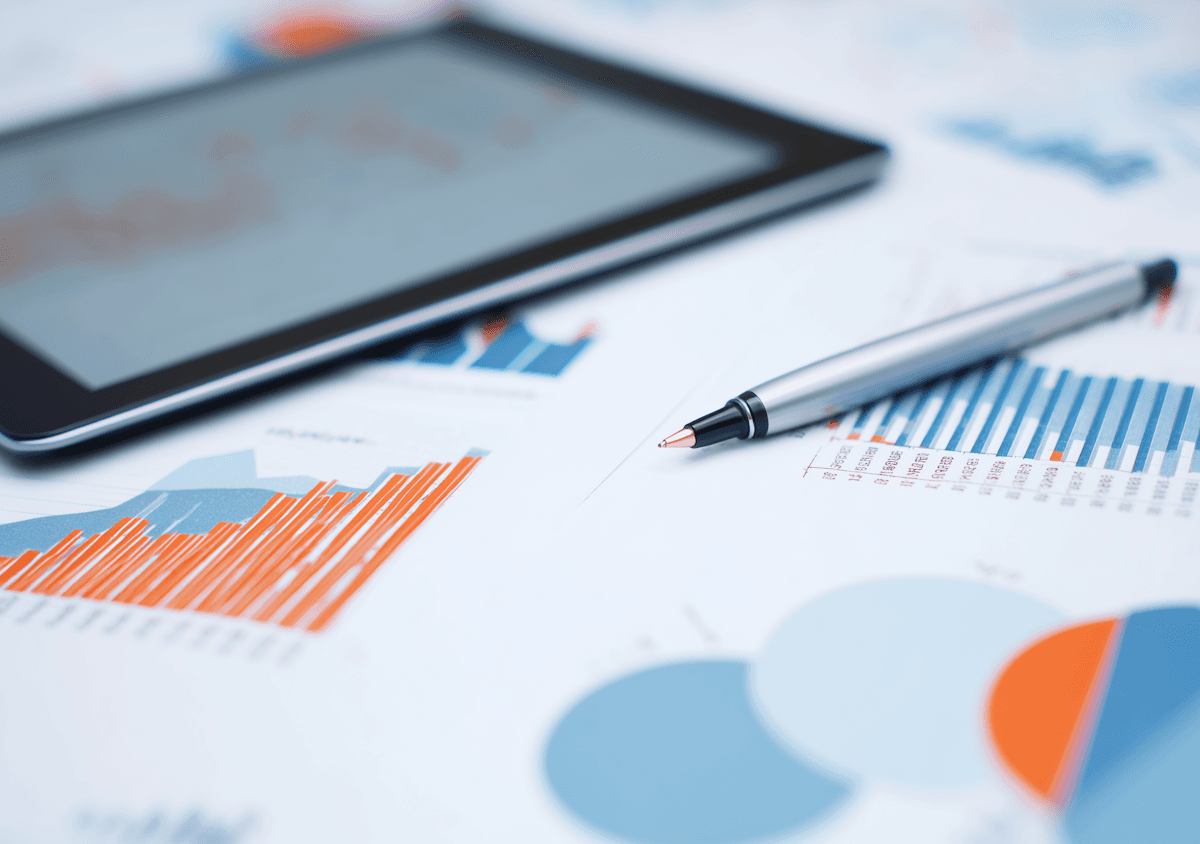 Tax documents and pen